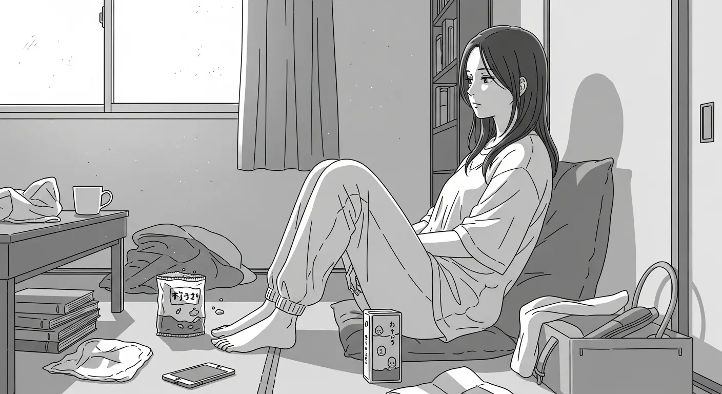 趣味への興味を失った看護師のイラスト