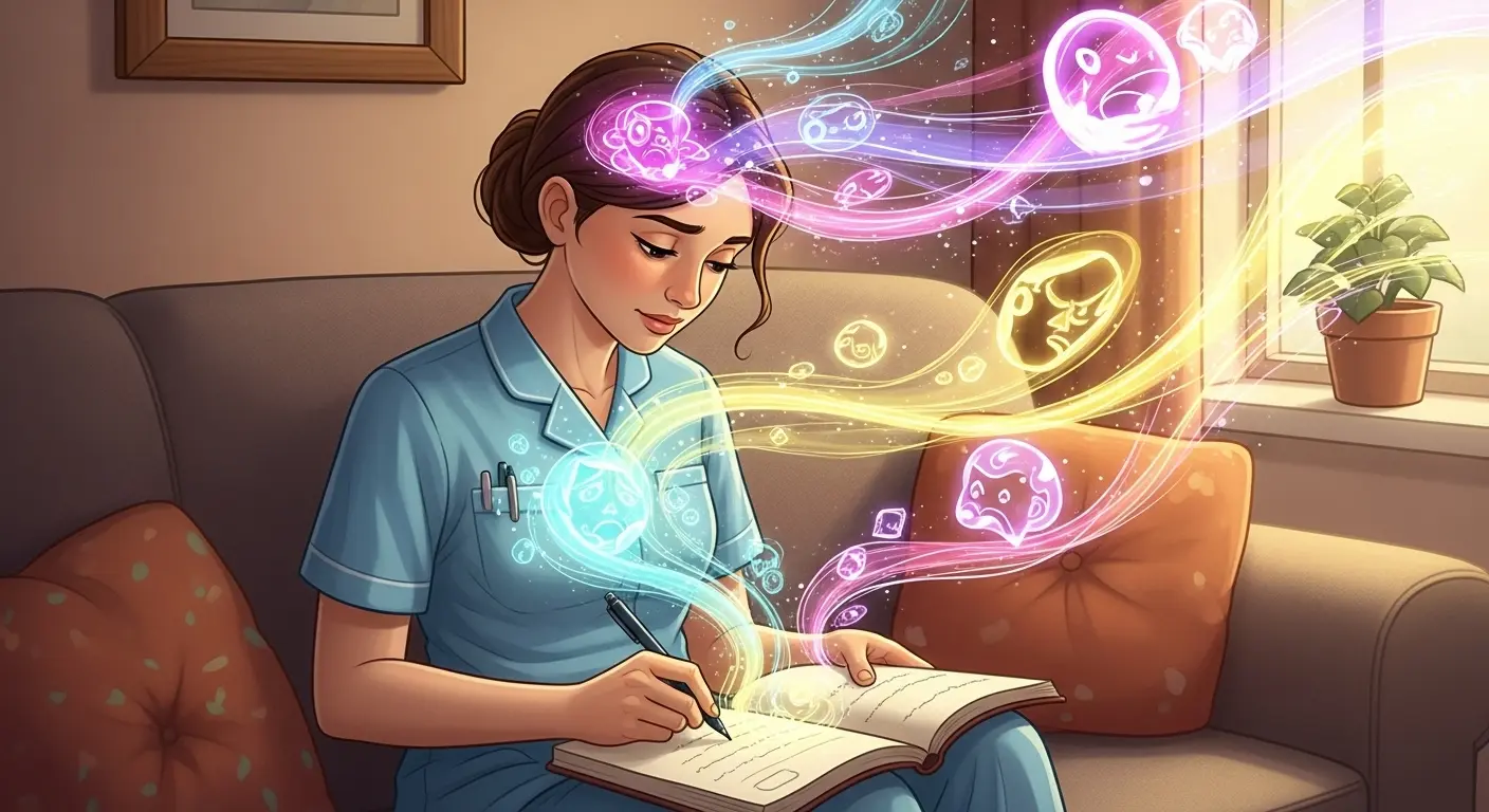 自分の感情を見える化する看護師のイラスト